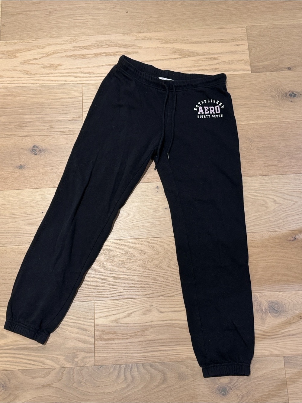 Aeropostale Black Straight-Leg Jogger Pants
